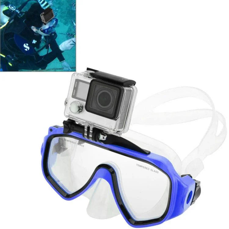 Dụng cụ thể thao dưới nước, mặt nạ lặn, kính bơi có giá gắn cho GoPro, Insta360, DJI và các máy quay hành động khác, có giá gắn