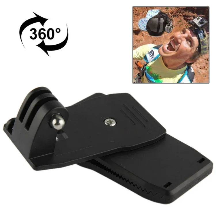 Kẹp gắn ba lô xoay 360 độ Rec-Mounts cho GoPro, Insta360, DJI và các máy quay hành động khác, Kẹp Rec-Mounts (Đen)