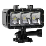 Đèn video chống nước 30M với 3 chế độ đèn pin kèm chân đế và ốc vít cho GoPro, Insta360, DJI và các máy quay hành động khác, chống nước 30M