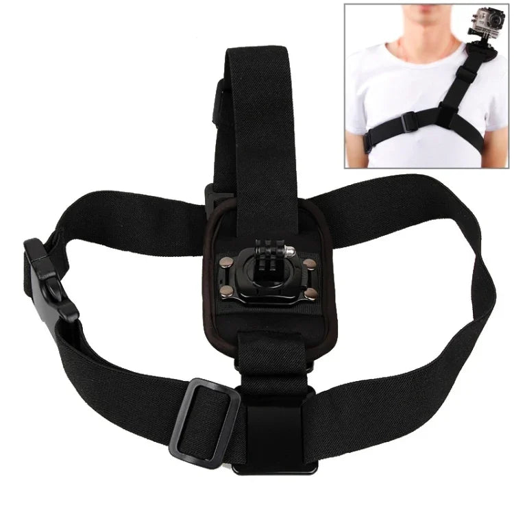 Dây đeo ngực thể thao xoay 360 độ cho máy quay DV một vai dành cho GoPro, Insta360, DJI và các máy quay hành động khác, dây đeo một vai