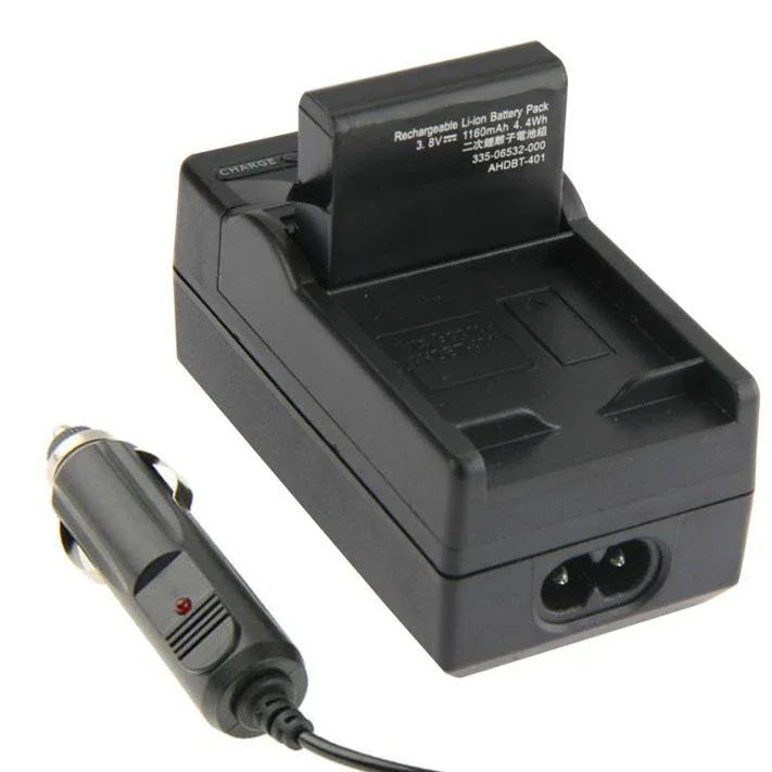 Bộ sạc pin máy ảnh kỹ thuật số trên ô tô cho GoPro HERO4 AHDBT-401, bộ sạc ô tô