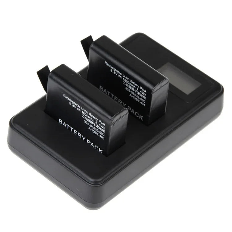 Bộ sạc pin đôi màn hình LCD cho GoPro HERO4 (AHDBT-401), hiển thị dung lượng sạc (GP258-C), dành cho GoPro HERO4