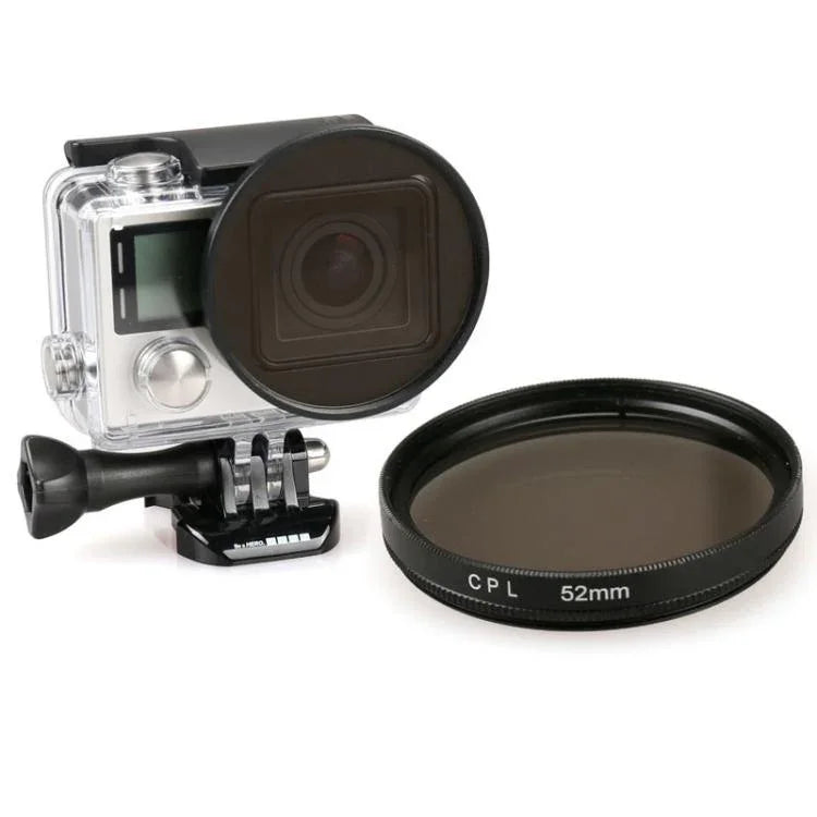 Filter CPL tròn 52mm cho GoPro HERO 4 / 3+, camera thể thao Xiaoyi và các camera thể thao khác, housing lặn, filter CPL