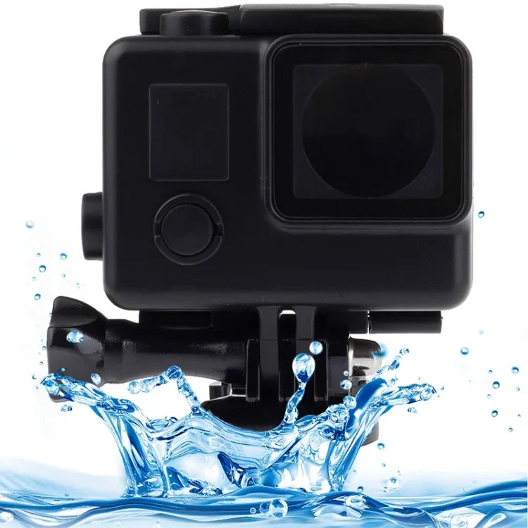 Ốp bảo vệ chống nước phiên bản đen có khóa gắn cơ bản cho GoPro HERO4 /3+, độ sâu chống nước: 10m, chống nước 10m