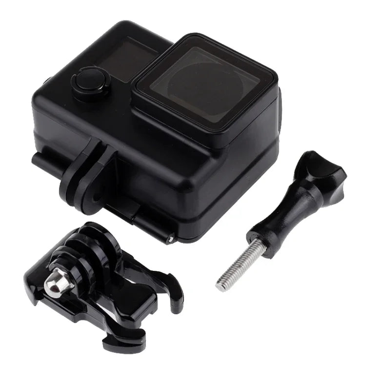 Ốp bảo vệ chống nước phiên bản đen có khóa gắn cơ bản cho GoPro HERO4 /3+, độ sâu chống nước: 10m, chống nước 10m