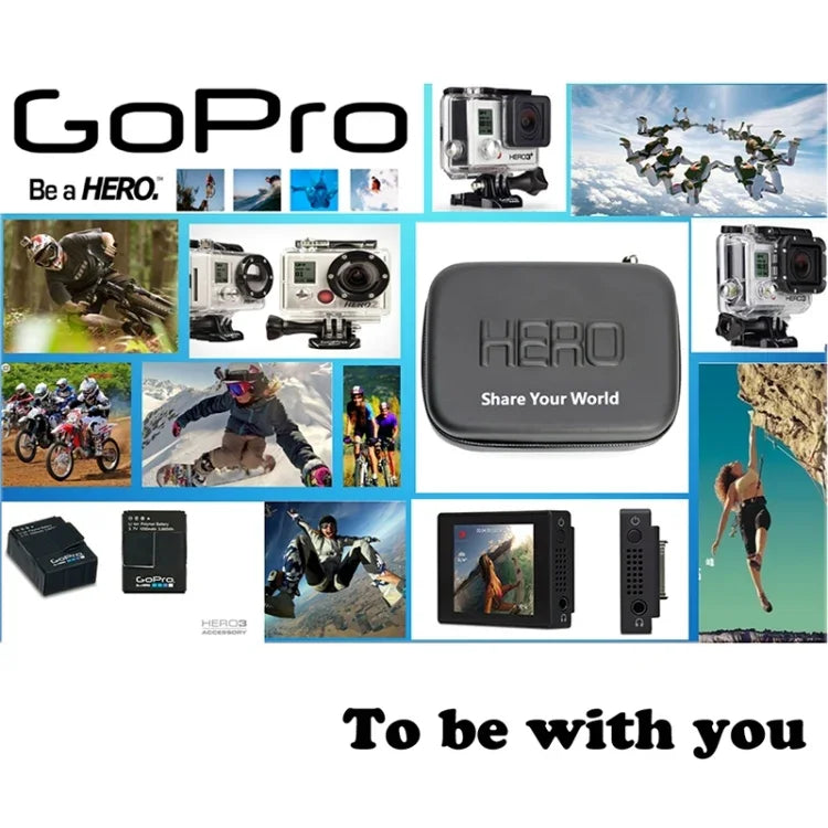 Hộp đựng du lịch chống sốc, chống nước cho GoPro, Insta360, DJI và phụ kiện camera hành động khác, Kích thước: 32cm x 22cm x 7cm
