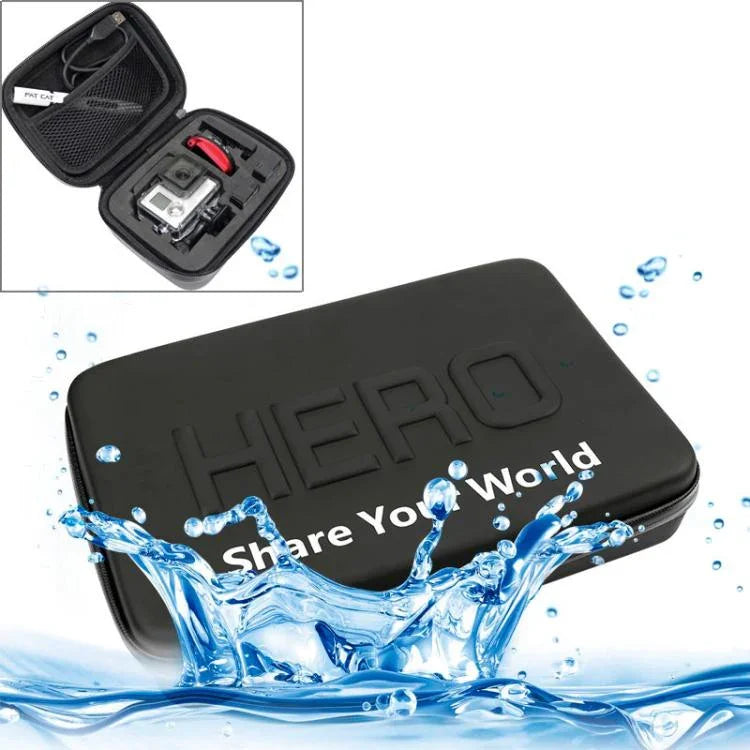 Hộp đựng du lịch chống sốc, chống nước cho GoPro, Insta360, DJI và phụ kiện camera hành động khác, Kích thước: 16cm x 12cm x 7cm