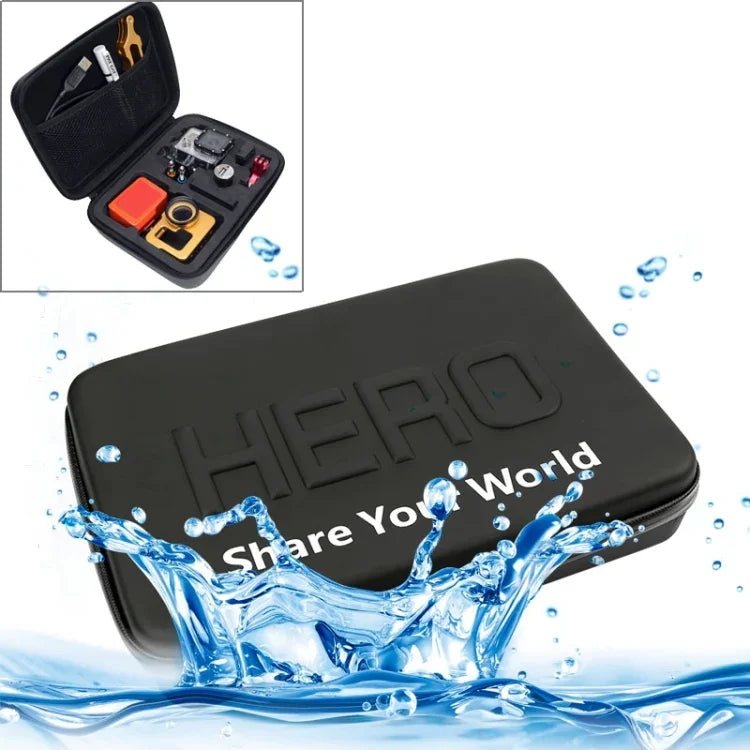 Hộp đựng chống sốc, chống nước di động cho phụ kiện camera hành động GoPro, Insta360, DJI và các loại khác, Kích thước: 22cm x 16cm x 7cm
