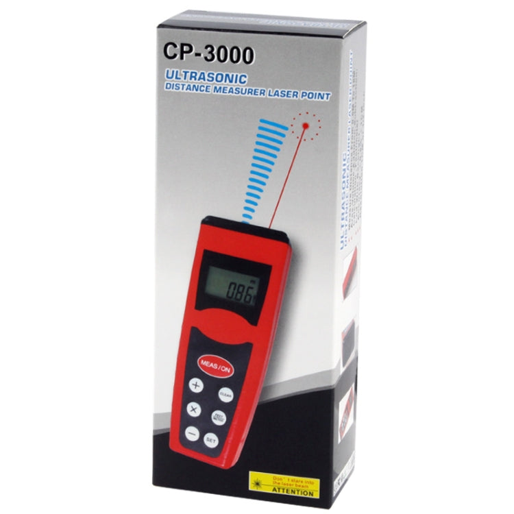 Máy đo khoảng cách siêu âm có tia laser, phạm vi: 0.5-18m