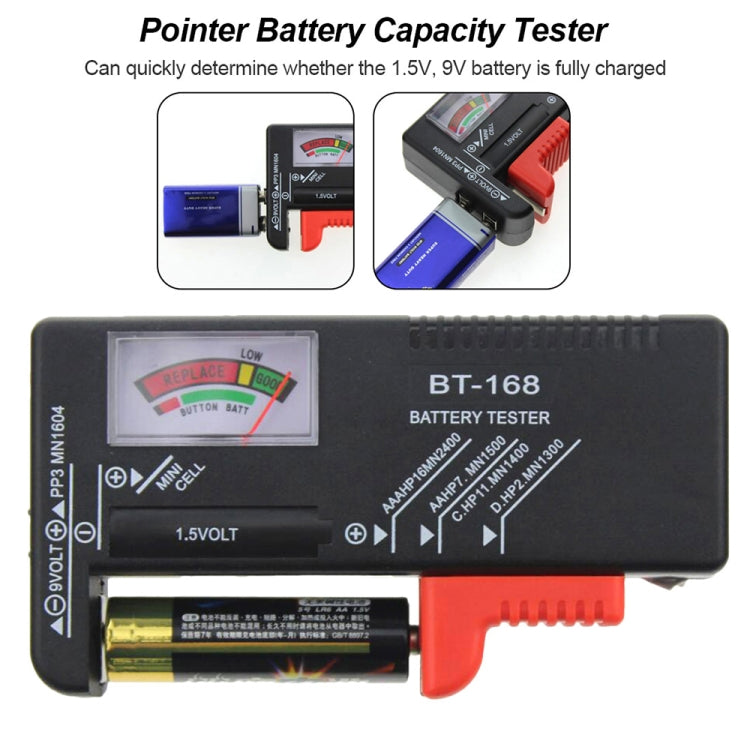 Máy kiểm tra pin đa năng cho pin 1.5V AAA, AA và 9V 6F22