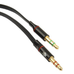 Cáp chuyển đổi âm thanh jack 3.5mm đực sang 3.5mm cái, tổng chiều dài: 13cm, màu đen
