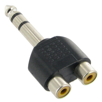 Bộ chuyển đổi giắc cắm tai nghe stereo 6.35mm đực sang 2 RCA cái