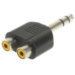 Bộ chuyển đổi giắc cắm tai nghe stereo 6.35mm đực sang 2 RCA cái