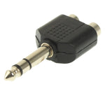 Bộ chuyển đổi giắc cắm tai nghe stereo 6.35mm đực sang 2 RCA cái