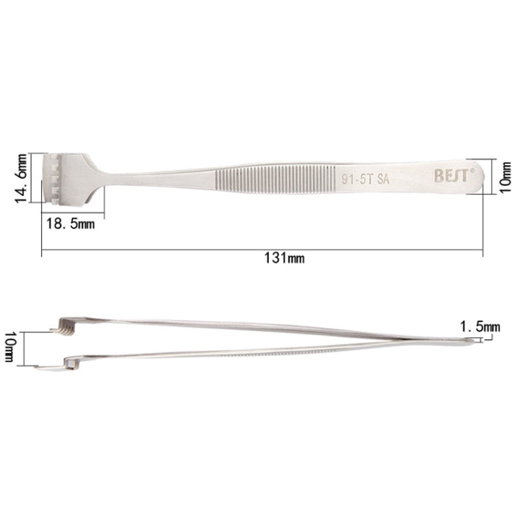 Nhíp wafer chuyên nghiệp bằng thép không gỉ BEST BST-91-5T SA cho wafer silicon, BST-91-5T
