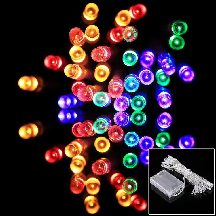 Dùng cho tiệc Giáng sinh, 30 bóng LED, đèn RGB, 2 chế độ chớp, dùng pin, 3m đèn RGB 4 màu