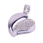 USB Flash Disk Trang Sức Kim Cương Hình Trái Tim Bạc, Quà Tặng Đặc Biệt Ngày Valentine, 2GB, 4GB, 8GB, 16GB, 32GB