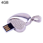 USB Flash Disk Trang Sức Kim Cương Hình Trái Tim Bạc, Quà Tặng Đặc Biệt Ngày Valentine, 2GB, 4GB, 8GB, 16GB, 32GB