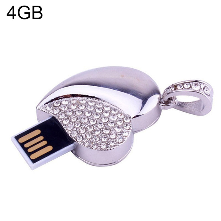 USB Flash Disk Trang Sức Kim Cương Hình Trái Tim Bạc, Quà Tặng Đặc Biệt Ngày Valentine, 2GB, 4GB, 8GB, 16GB, 32GB