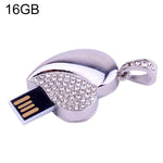USB Flash Disk Trang Sức Kim Cương Hình Trái Tim Bạc, Quà Tặng Đặc Biệt Ngày Valentine, 2GB, 4GB, 8GB, 16GB, 32GB