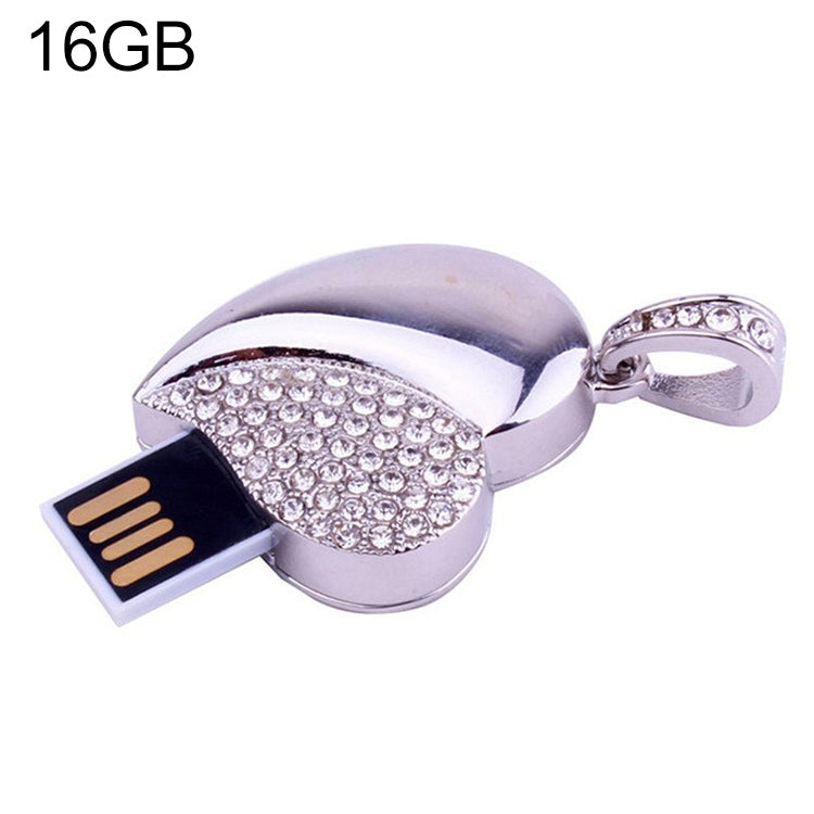 USB Flash Disk Trang Sức Kim Cương Hình Trái Tim Bạc, Quà Tặng Đặc Biệt Ngày Valentine, 2GB, 4GB, 8GB, 16GB, 32GB