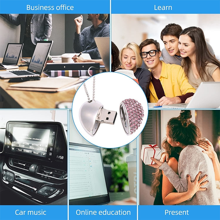 USB flash disk trang sức kim cương hình trái tim, đặc biệt cho quà Valentine, 2GB, 4GB, 8GB, 16GB