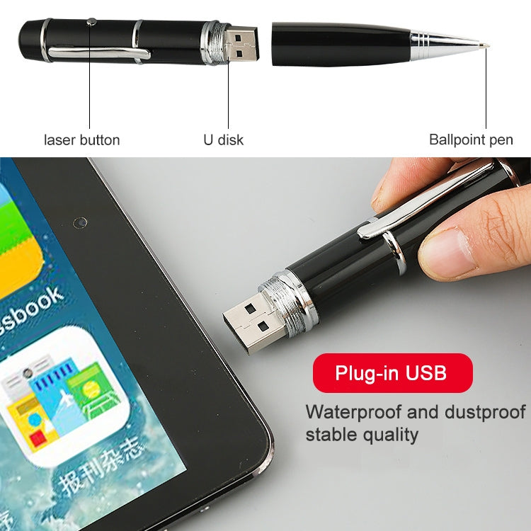 USB flash 3 trong 1 kiểu bút laser, màu bạc (8GB)