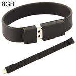 USB flash disk vòng tay silicon 8GB USB 2.0, 8GB (Đen)