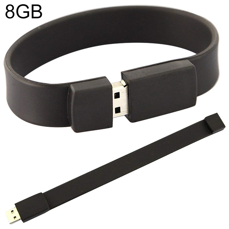 USB flash disk vòng tay silicon 8GB USB 2.0, 8GB (Đen)