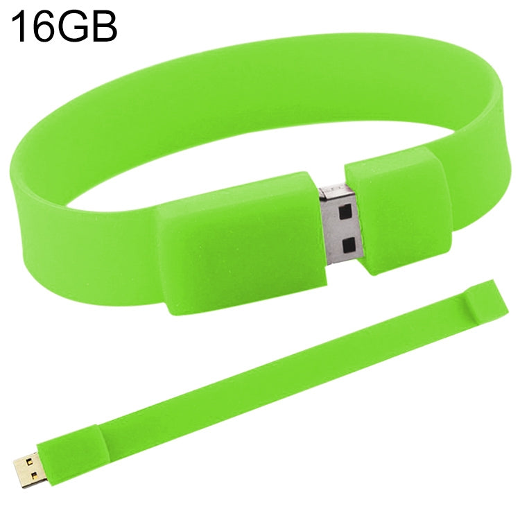 USB flash disk vòng tay silicon 16GB USB 2.0, 16GB (Xanh)
