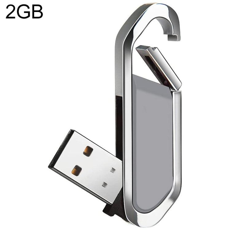 USB 2.0 kiểu móc khóa kim loại 2GB (Xám), 2GB (Xám)