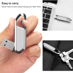 USB 2.0 kiểu móc khóa kim loại 2GB (Xám), 2GB (Xám)
