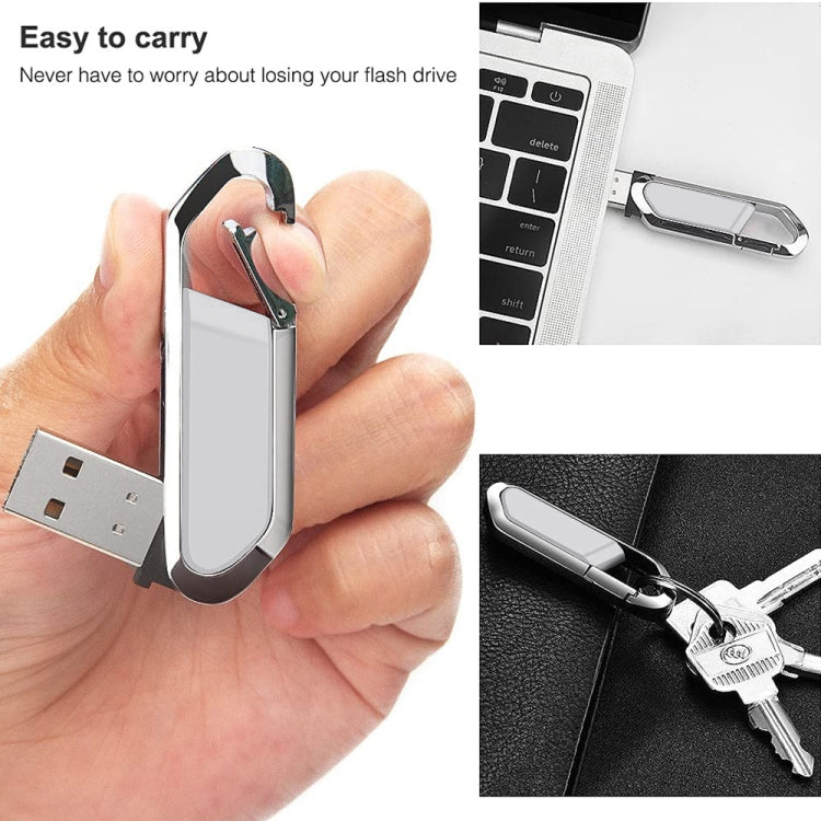 USB 2.0 kiểu móc khóa kim loại 2GB (Xám), 2GB (Xám)
