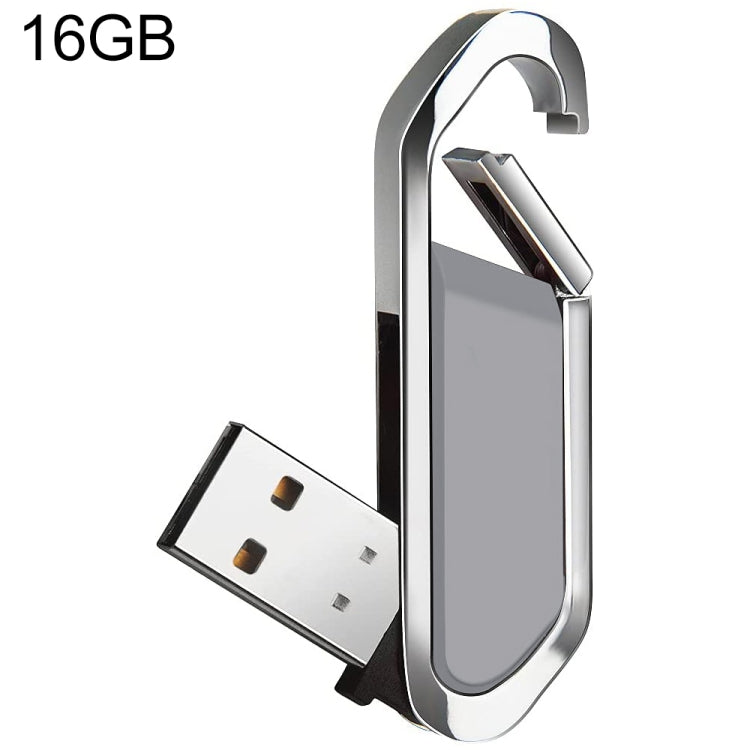 USB 2.0 kiểu móc khóa kim loại 16GB, 16GB (Xám)
