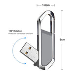 USB 2.0 kiểu móc khóa kim loại 16GB, 16GB (Xám)