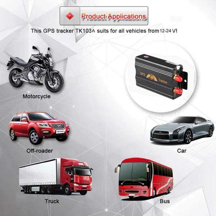 TK103A Hệ thống định vị xe GPS / SMS / GPRS, hỗ trợ 2 SIM, thiết kế riêng cho ô tô, taxi, xe tải, TK103A