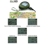 Móc khóa định vị GPS mini cầm tay sạc USB tìm vị trí theo dõi cho du lịch ngoài trời (màu xanh lá), móc khóa định vị