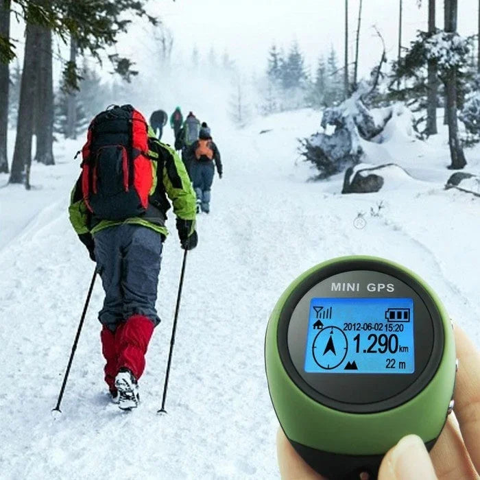 Móc khóa định vị GPS mini cầm tay sạc USB tìm vị trí theo dõi cho du lịch ngoài trời (màu xanh lá), móc khóa định vị