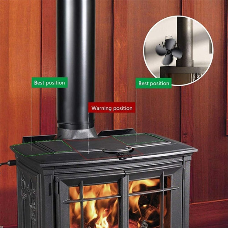 Quạt bếp chạy bằng nhiệt hợp kim nhôm thân thiện môi trường YL603 với 4 cánh cho bếp củi / gas / viên nén