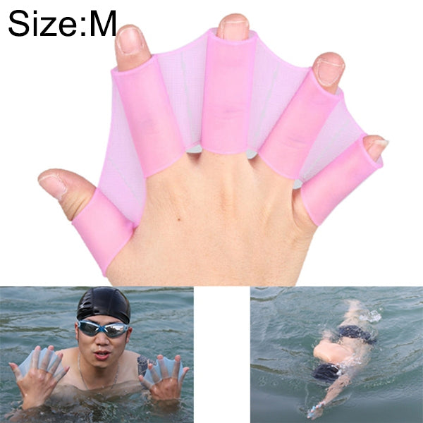 Găng tay tập luyện chân vịt bơi silicone, M, Kích thước: M Xanh lá, Kích thước: M Xanh dương, Kích thước: M Hồng đậm