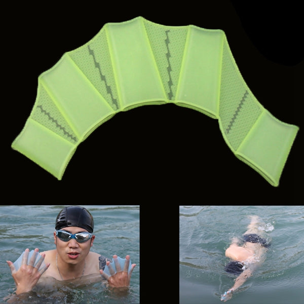 Găng tay tập luyện chân vịt bơi silicone, L, Kích thước: L Xanh lá, Kích thước: L Xanh dương