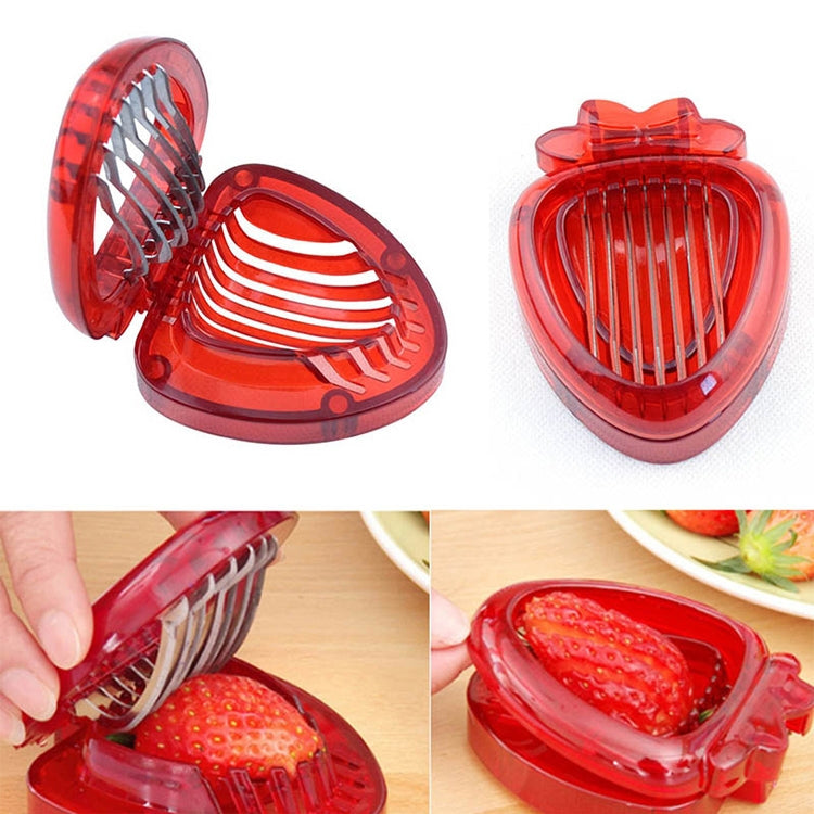 Dụng cụ cắt dâu tây bằng nhựa, Dao trái cây lưỡi thép không gỉ, Dụng cụ cắt dâu tây
