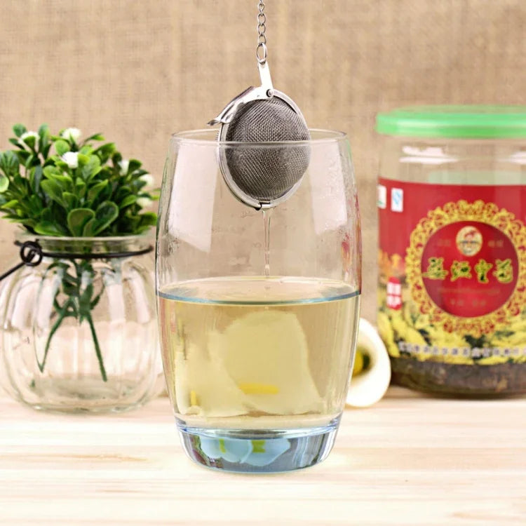 Bộ lọc trà hình quả bóng lưới thép không gỉ, kích thước lớn