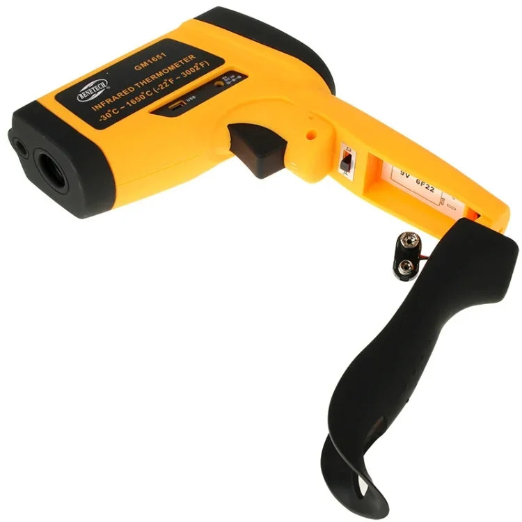 Súng đo nhiệt độ kỹ thuật số USB BENETECH GM1651, nhiệt kế hồng ngoại cầm tay IR, dải đo: -30~1650C, GM1651