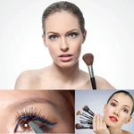 Bộ 24 cây cọ trang điểm lông ngựa cán gỗ kèm túi da đen, 24 cây