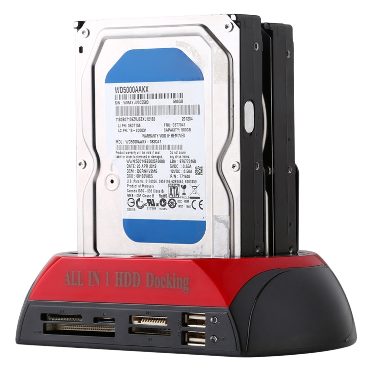 Dock trạm đa năng 1 trong 1 cho ổ cứng SATA/IDE 2.5 inch và 3.5 inch với đầu đọc thẻ & hub