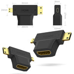 Bộ chuyển đổi 3 trong 1 HDMI cái sang Mini HDMI đực + Micro HDMI đực, HDMI cái sang Mini HDMI + Micro HDMI