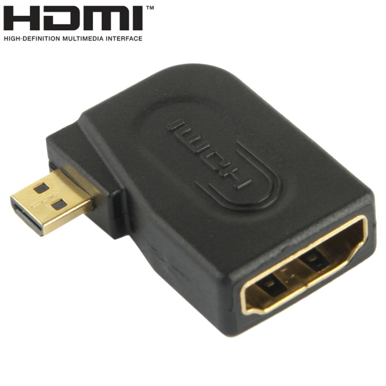 Đầu chuyển Micro HDMI đực mạ vàng sang HDMI 19 chân cái với góc 90 độ, Micro HDMI sang HDMI