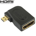 Đầu chuyển Micro HDMI đực mạ vàng sang HDMI 19 chân cái với góc 90 độ, Micro HDMI sang HDMI