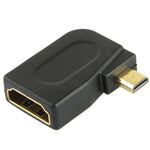 Đầu chuyển Micro HDMI đực mạ vàng sang HDMI 19 chân cái với góc 90 độ, Micro HDMI sang HDMI